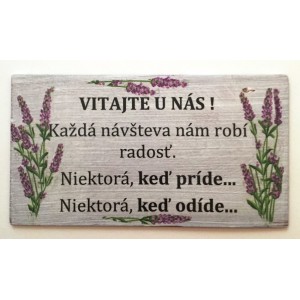 Tabuľka -Vitajte u nás...